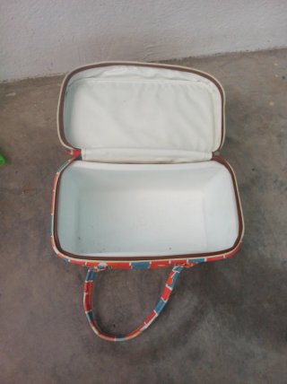 Nevera Vintage Flores Naranja y Azul
