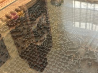 Mesa de centro teca y hierro forjado