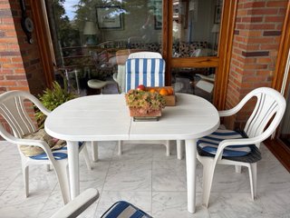 Mesa y 4 Sillas Terraza Jardín Plástico