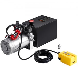 Bomba Hidráulica, Unidad de Potencia Hidráulica de 10 Cuartos, Bomba de Remolque de Doble Acción, Tasa de Flujo de 0.91 GPM, Presión Máxima de Alivio de 3200 PSI, Bomba Hidráulica de 12V CC para E...