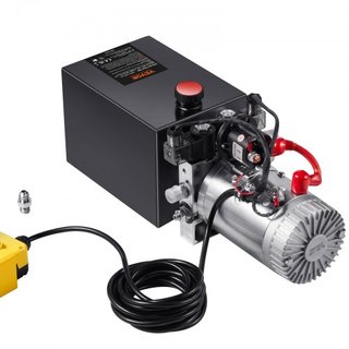 Bomba Hidráulica, Unidad de Potencia Hidráulica de 10 Cuartos, Bomba de Remolque de Doble Acción, Tasa de Flujo de 0.91 GPM, Presión Máxima de Alivio de 3200 PSI, Bomba Hidráulica de 12V CC para E...