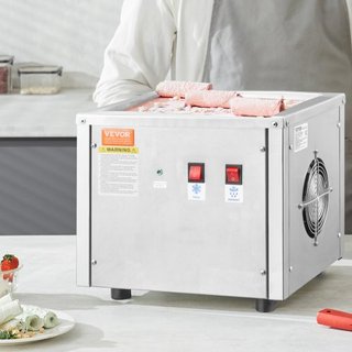 Máquina de Rollos de Helado Frito, Sartén de Helado Frito de 11" x 9.5", Fabricante de Helado en Rollos de Acero Inoxidable con Compresor y 2 Raspadores, para Hacer Helado, Yogur Helado, Rollos de...