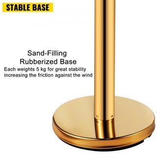 Barreras de Postes de Stanchion 4-Conjunto Divisores de Línea, Stanchions de Acero Inoxidable con Cintas Retráctiles Rojas de 6.6, Stanchions con un Marco para Señal, Stanchions de Seguridad para ...