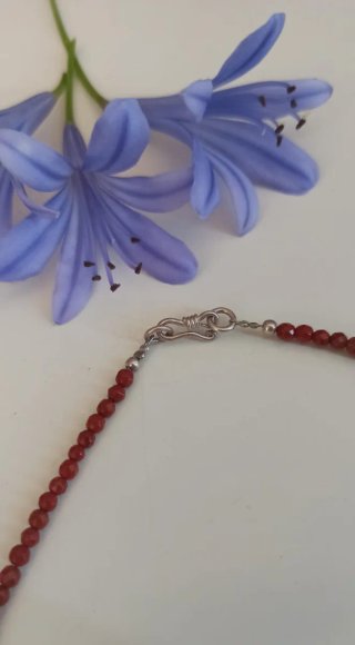 Collar Jaspe Rojo y Plata