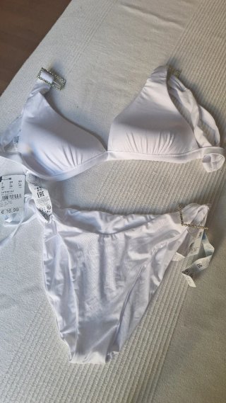 Bikini blanco con pedrería Talla S