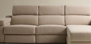 Sofá 3 plazas chaise longue beige