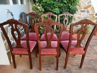 Juego de 6 Sillas de Comedor de Madera de castaño