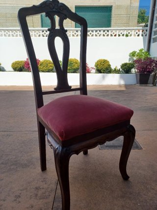 Juego de 6 Sillas de Comedor de Madera de castaño