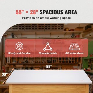 Mesa Superior, 55" x 28" x 1", Capacidad de Carga de 220.5 lbs, Escritorio de Tablero de Partículas Universal de Una Sola Pieza para Marco de Escritorio de Pie Eléctrico Ajustable en Altura, Encim...