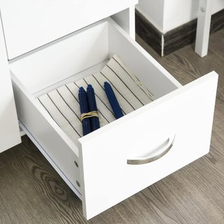 Credenza Alta Moderna Con Cassetti Y Armarios, Mueble De Cocina Para Microondas Con Estantes Abiertos, 100X39.5X183.5Cm, Blanco