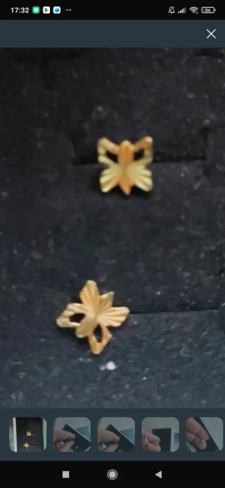 Orecchini farfalla oro 750 18kt introvabil