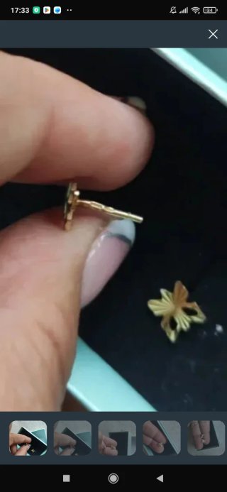Orecchini farfalla oro 750 18kt introvabil