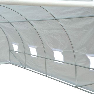 Invernadero de Jardín en Túnel para Plantas en PE con Tubos de Metal 6X3X2M Blanco