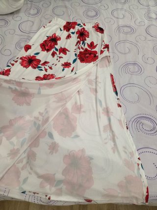 Falda larga estampada flores