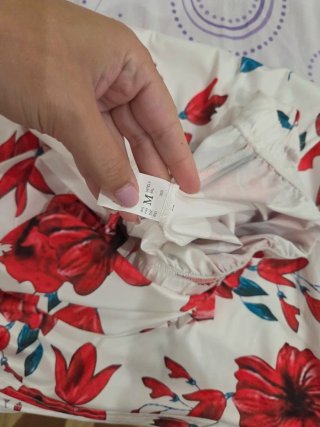 Falda larga estampada flores