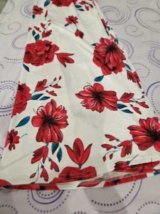 Falda larga estampada flores