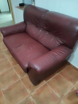Sofá de piel 3 plazas + Sofá 2 plazas