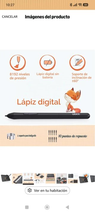 Tableta Gráfica UGEE S640 Negra