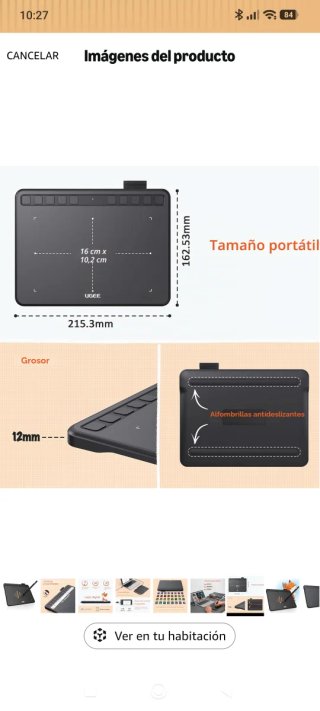 Tableta Gráfica UGEE S640 Negra