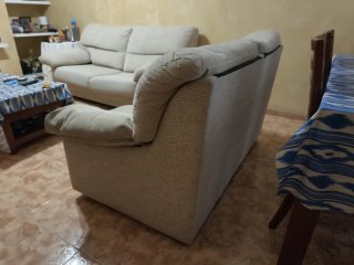 Sofá 3 plazas y sofá 2 plazas beige