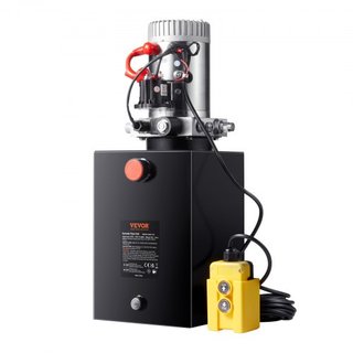 Bomba Hidráulica, Unidad de Potencia Hidráulica de 12 Cuartos, Bomba de Remolque de Volcado de Acción Simple, Tasa de Flujo de 0.91 GPM, Presión Máxima de Alivio de 3200 PSI, Bomba Hidráulica DC 1...