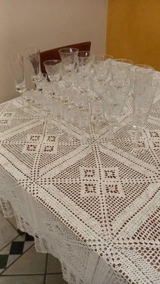 Bicchieri cristallo vintage decorati