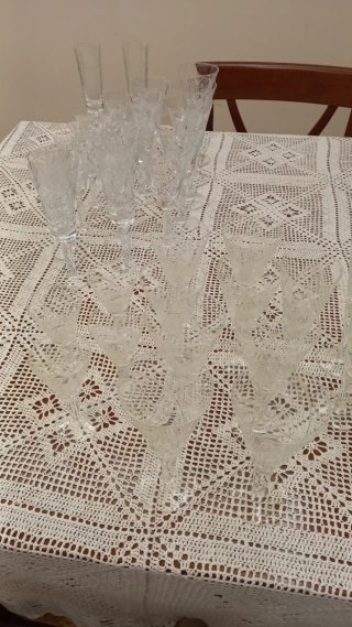 Bicchieri cristallo vintage decorati