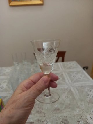 Bicchieri cristallo vintage decorati