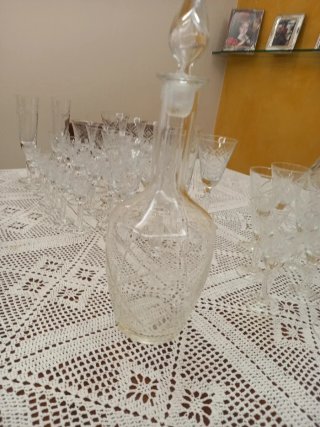 Bicchieri cristallo vintage decorati