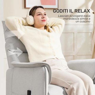 Sillón Relax Eléctrico Reclinable Silencioso, Sillón Reclinable Eléctrico 160° para Ancianos en Tela con Función de Memoria, Control Remoto, Reposapiés para Sala de Estar, Dormitorio y Oficina, Crema
