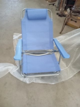 Silla de Playa Plegable Azul