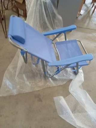 Silla de Playa Plegable Azul