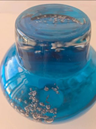 Jarrón cristal azul 20cm 2.7kg