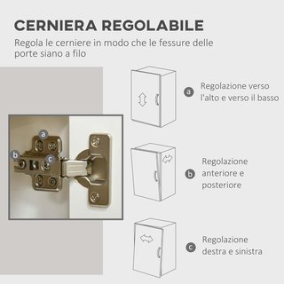 Mueble Multiusos Con 2 Armarios de 2 Niveles, Credenza Móvil de Cocina Con Estante Regulable, 120X37X75Cm, Blanco y Color Madera