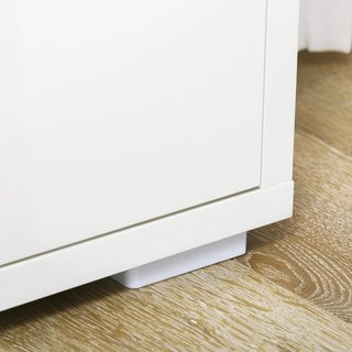 Mueble Multiusos Con 2 Armarios de 2 Niveles, Credenza Móvil de Cocina Con Estante Regulable, 120X37X75Cm, Blanco y Color Madera
