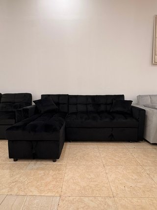 Sofá Chaise Longue Cama Arcón Negro