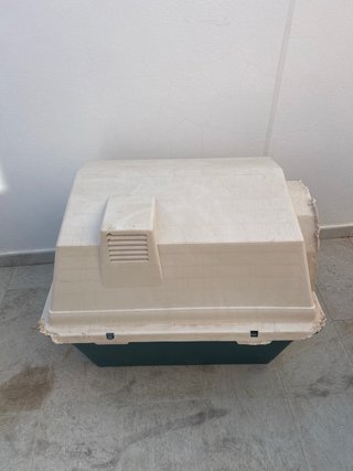 Caseta Perro Grande Plástico Beige/Verde