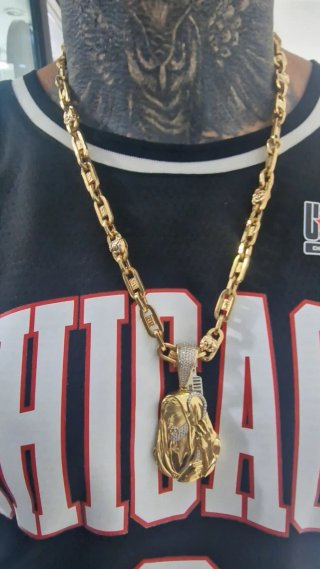 Conjunto Cadena Oro 18kt y Colgante