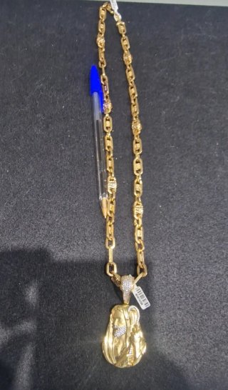 Conjunto Cadena Oro 18kt y Colgante