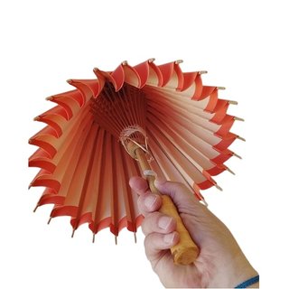 Ombrello Decorativo in Bambù e Carta Arancione