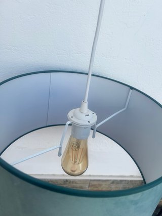 Lámpara techo terciopelo verde agua