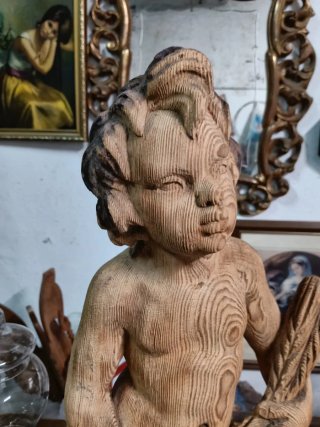 Talla madera niño ángel