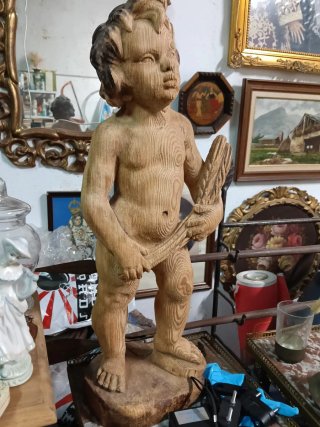 Talla madera niño ángel