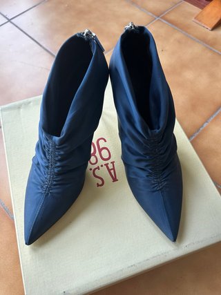 Botines Zara Azul Brillo Talla 38