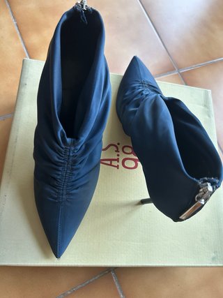 Botines Zara Azul Brillo Talla 38