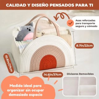 Bolso organizador pañales y cambiador arcoiris