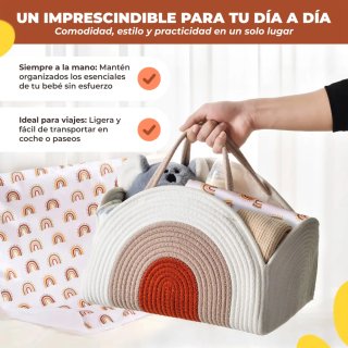 Bolso organizador pañales y cambiador arcoiris