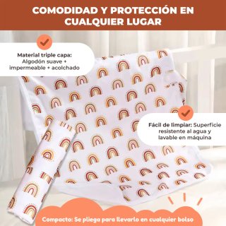 Bolso organizador pañales y cambiador arcoiris