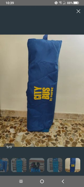 Cuna de camping azul