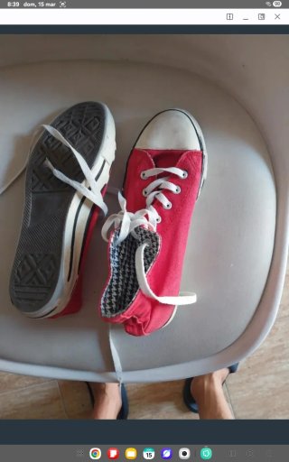 Botines Lona Roja Mujer Talla 37